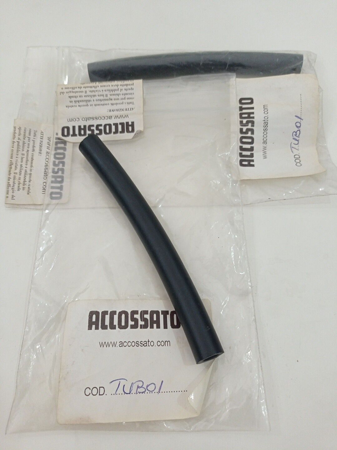 2 PEZZI TUBO ACCOSSATO IN GOMMA