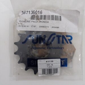 PIGNONE IN ACCIAIO CEMENTATO 16 DENTI PASSO 525 HONDA CBR 600 RR (2003-2016) HORNET 600 (2007-2014)