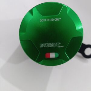 SERBATOIO OLIO FRENO CNC VERDE MOTO VOLUME 25 CM3 CON USCITA VERTICALE FU104N-N
