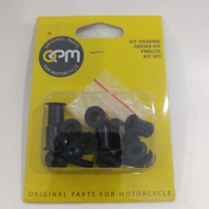 TNT SET 8 VITI E BULLONI GOMMATI UNIVERSALI CUPOLINI CARENE MOTO NERO