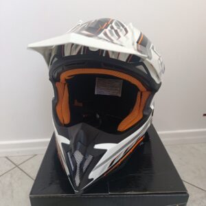 CASCO CROSS ENDURO NOEND DEFCON 5 BIANCO / ARANCIO XXL
