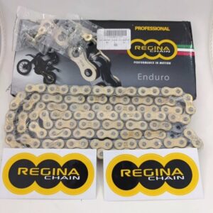 CATENA REGINA 135ZSE PER ENDURO MOTO CROSS Z-RING PASSO 520 120 MAGLIE ORO
