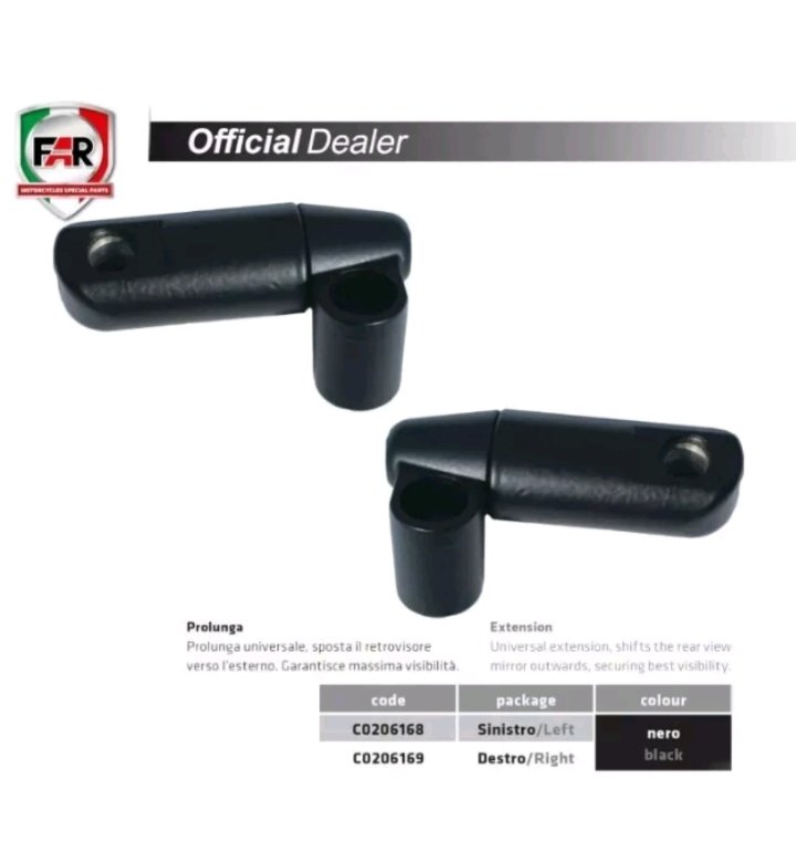 COPPIA SUPPORTO FISSAGGIO SPECCHIETTI FAR SX-DX PER MOTO, T-MAX ,UNIVERSALI