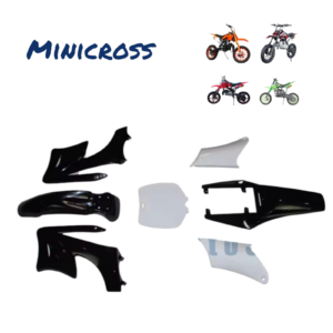 carena minimoto cinese completa moto cross 47/49cc nero bianco model orion apolloPit Dirt Bike